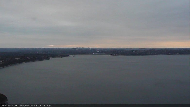 Lake Travis webcam, January 1, 2018 4:35 PM CT