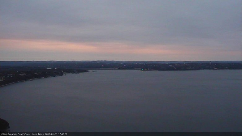 Lake Travis webcam, January 1, 2018 5:00 PM CT