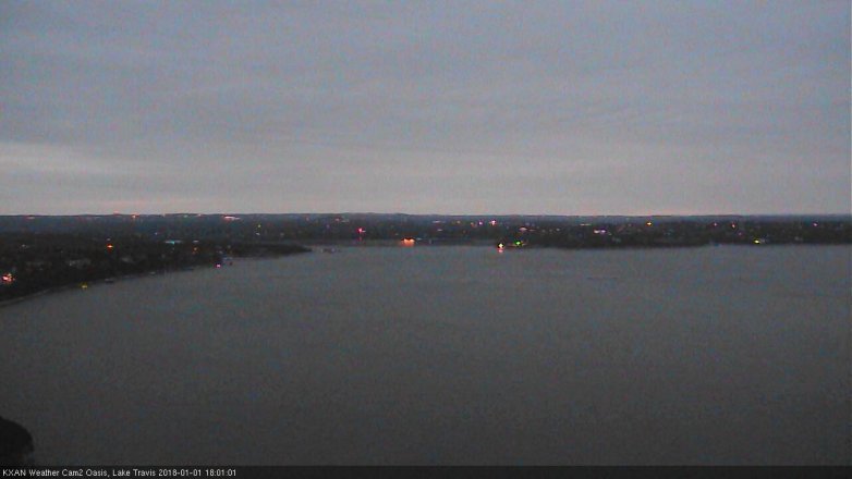 Lake Travis webcam, January 1, 2018 5:05 PM CT
