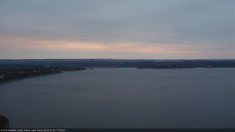 Lake Travis webcam, January 1, 2018 5:10 PM CT