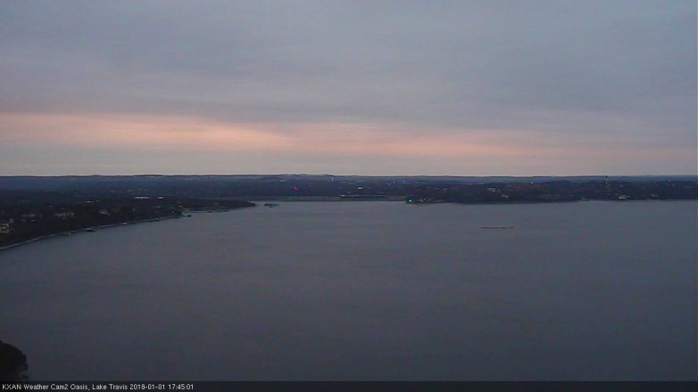Lake Travis webcam, January 1, 2018 5:15 PM CT