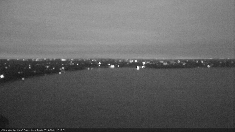 Lake Travis webcam, January 1, 2018 5:40 PM CT