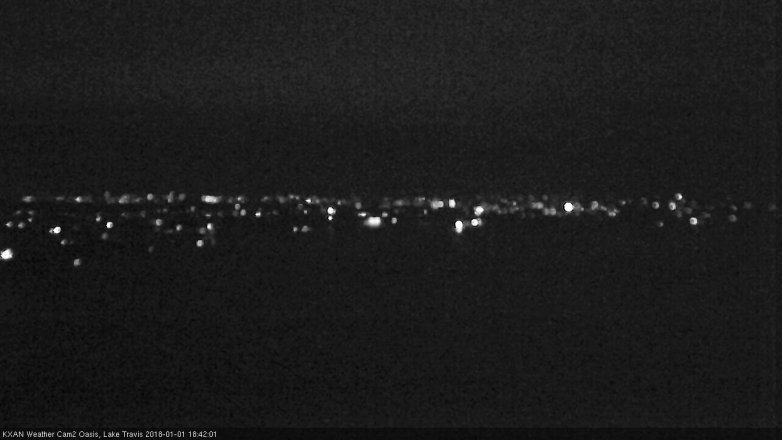 Lake Travis webcam, January 1, 2018 6:05 PM CT