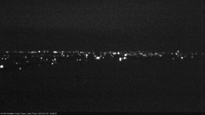 Lake Travis webcam, January 1, 2018 6:15 PM CT
