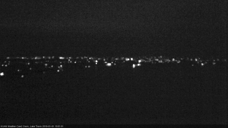 Lake Travis webcam, January 1, 2018 6:30 PM CT