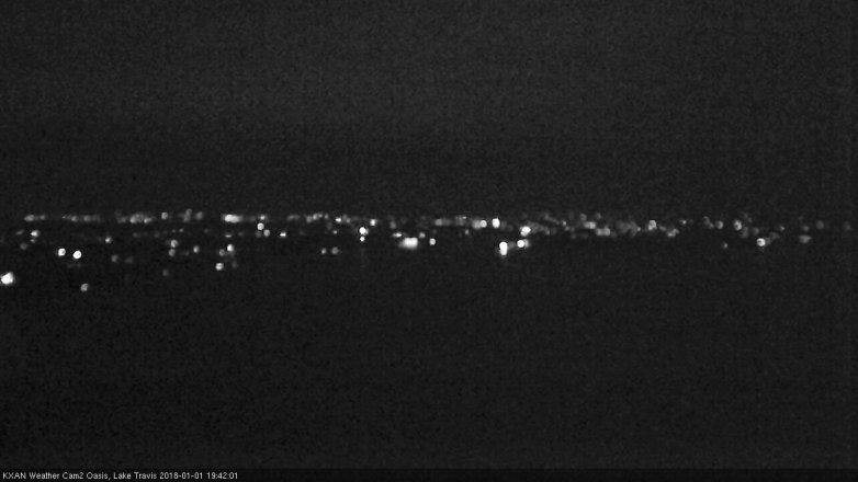 Lake Travis webcam, January 1, 2018 6:45 PM CT