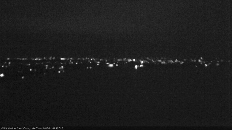 Lake Travis webcam, January 1, 2018 6:55 PM CT