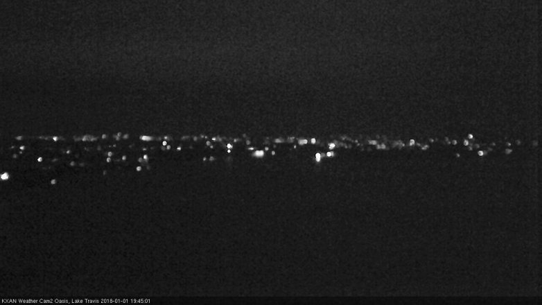 Lake Travis webcam, January 1, 2018 7:10 PM CT