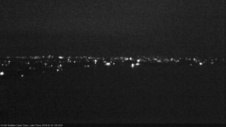 Lake Travis webcam, January 1, 2018 7:25 PM CT