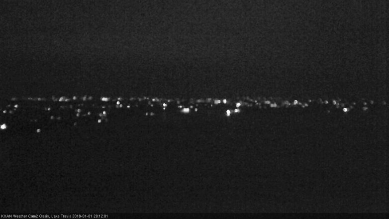 Lake Travis webcam, January 1, 2018 7:30 PM CT