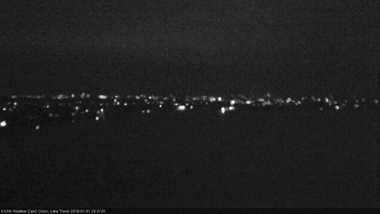 Lake Travis webcam, January 1, 2018 7:40 PM CT