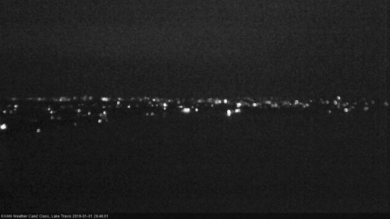 Lake Travis webcam, January 1, 2018 8:05 PM CT