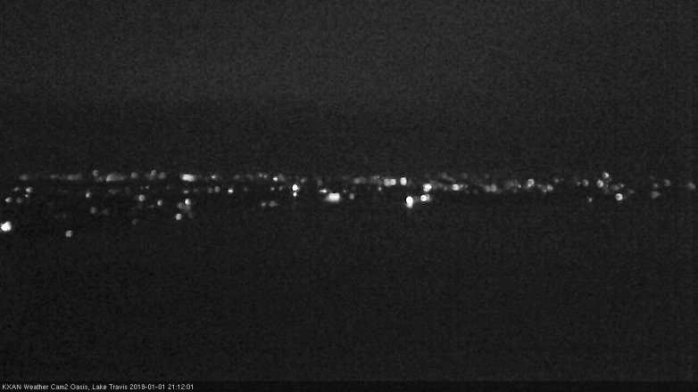 Lake Travis webcam, January 1, 2018 8:15 PM CT