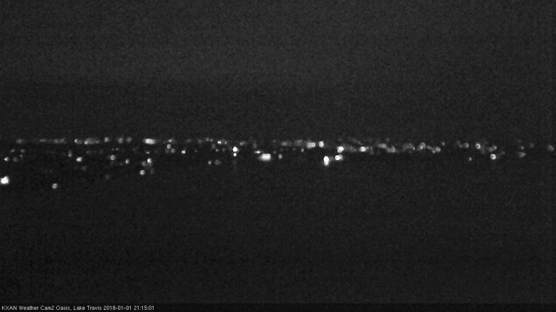 Lake Travis webcam, January 1, 2018 8:25 PM CT