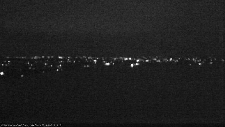 Lake Travis webcam, January 1, 2018 8:30 PM CT