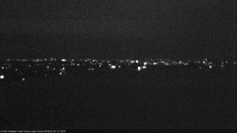 Lake Travis webcam, January 1, 2018 8:35 PM CT