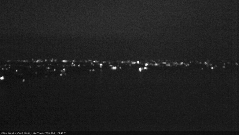Lake Travis webcam, January 1, 2018 8:50 PM CT