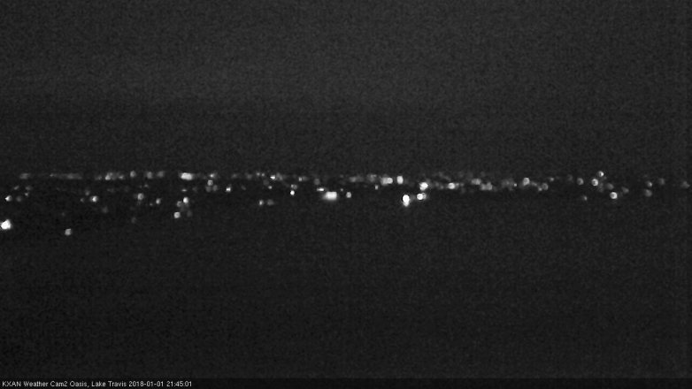 Lake Travis webcam, January 1, 2018 9:10 PM CT