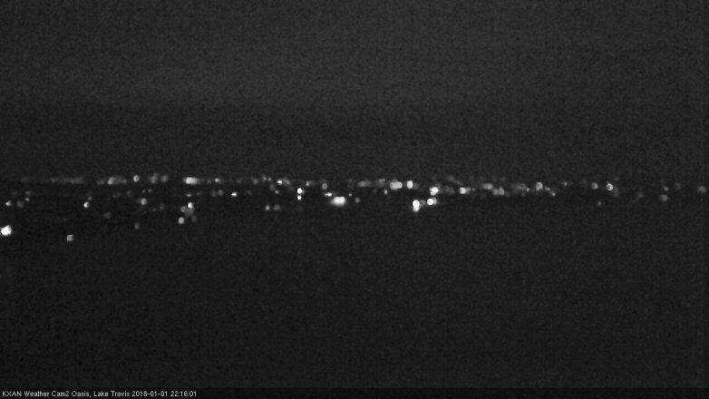 Lake Travis webcam, January 1, 2018 9:45 PM CT
