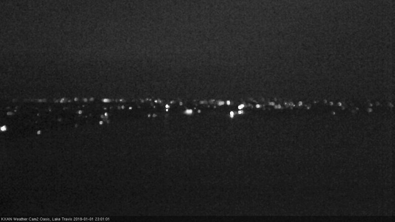 Lake Travis webcam, January 1, 2018 10:20 PM CT