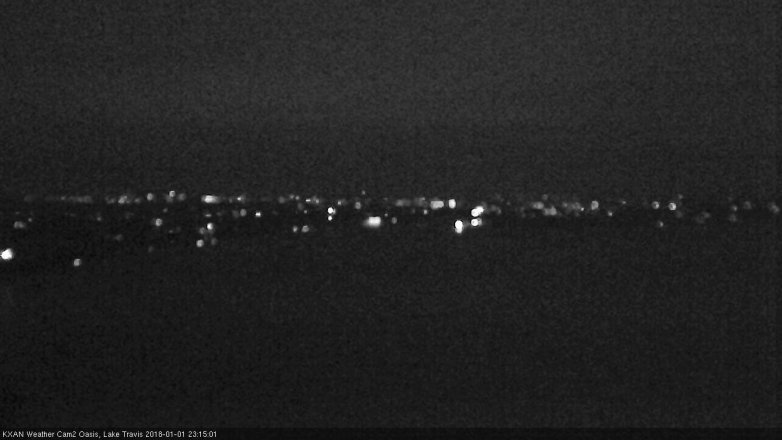 Lake Travis webcam, January 1, 2018 10:30 PM CT