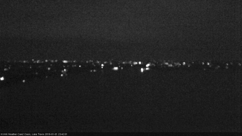 Lake Travis webcam, January 1, 2018 10:50 PM CT