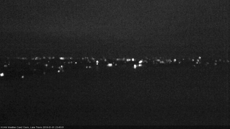 Lake Travis webcam, January 1, 2018 11:10 PM CT