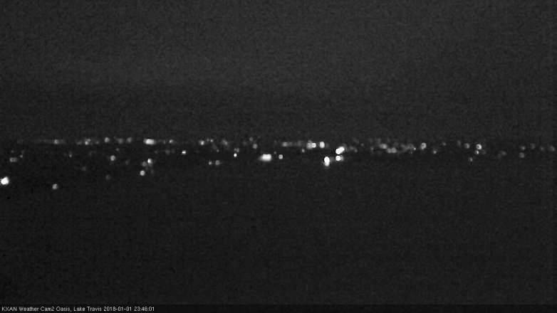 Lake Travis webcam, January 1, 2018 11:15 PM CT