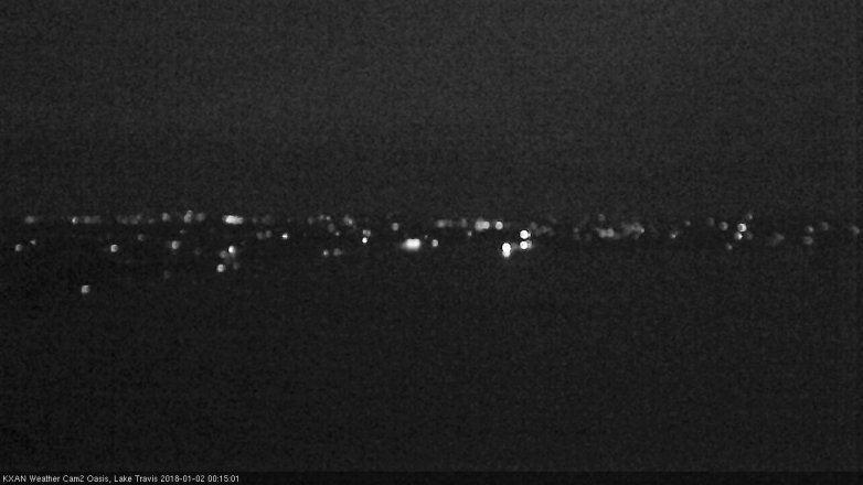 Lake Travis webcam, January 1, 2018 11:20 PM CT