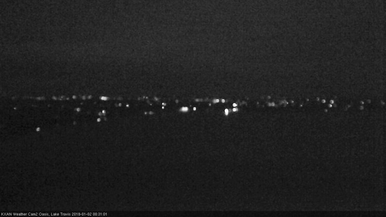 Lake Travis webcam, January 1, 2018 11:50 PM CT