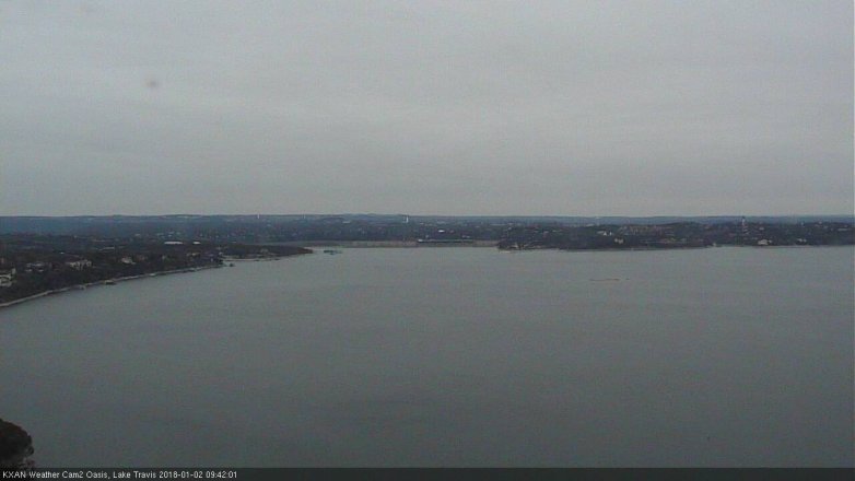 Lake Travis webcam, January 2, 2018 9:00 AM CT
