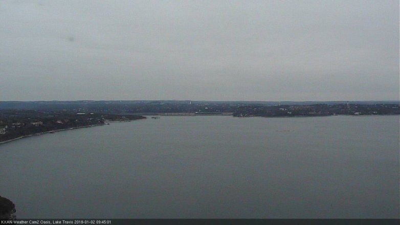 Lake Travis webcam, January 2, 2018 9:10 AM CT