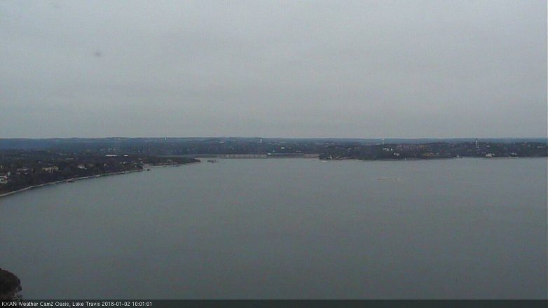 Lake Travis webcam, January 2, 2018 9:20 AM CT