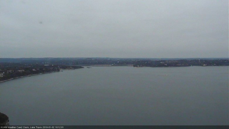 Lake Travis webcam, January 2, 2018 9:35 AM CT
