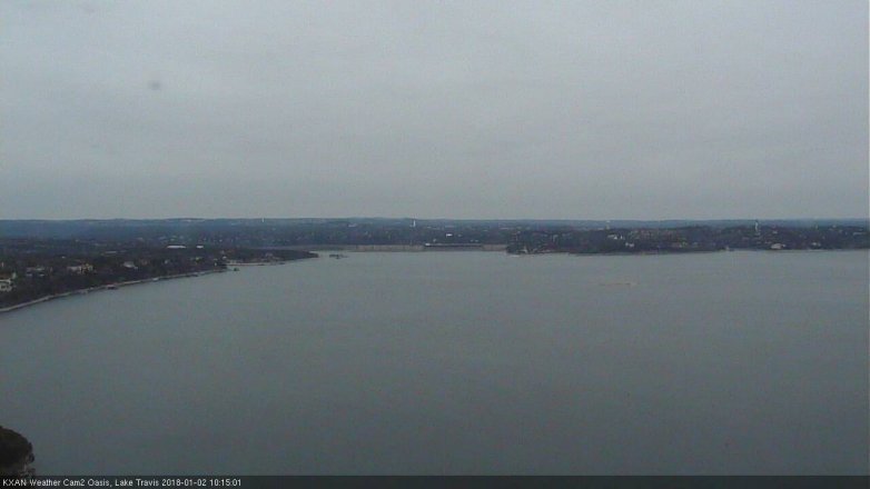 Lake Travis webcam, January 2, 2018 9:45 AM CT