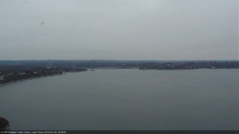 Lake Travis webcam, January 2, 2018 9:50 AM CT