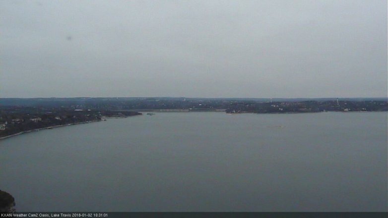 Lake Travis webcam, January 2, 2018 9:55 AM CT