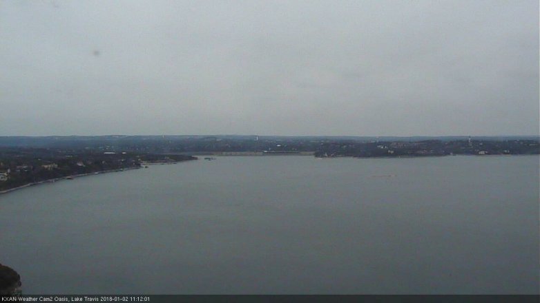 Lake Travis webcam, January 2, 2018 10:35 AM CT