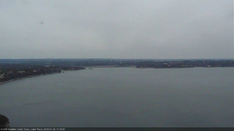 Lake Travis webcam, January 2, 2018 10:40 AM CT
