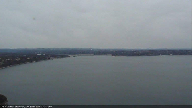 Lake Travis webcam, January 2, 2018 10:45 AM CT