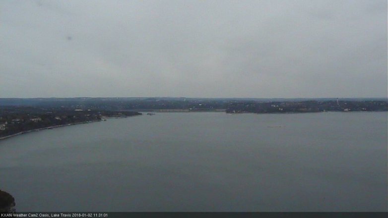 Lake Travis webcam, January 2, 2018 10:55 AM CT