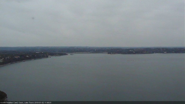 Lake Travis webcam, January 2, 2018 11:10 AM CT