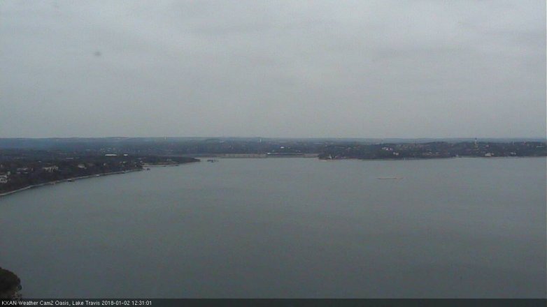 Lake Travis webcam, January 2, 2018 11:45 AM CT