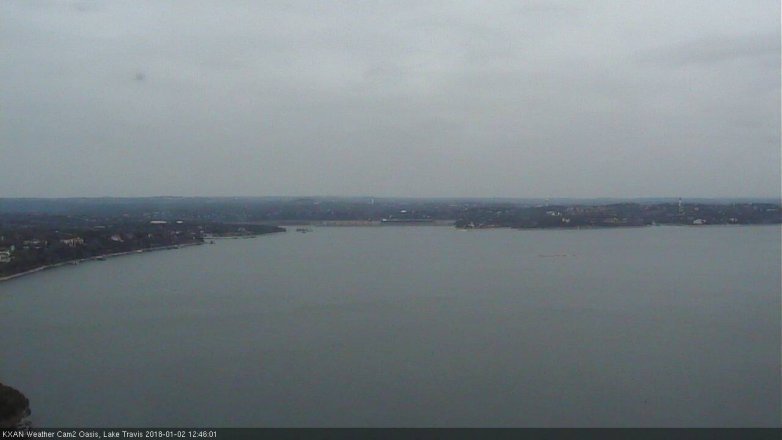 Lake Travis webcam, January 2, 2018 11:55 AM CT