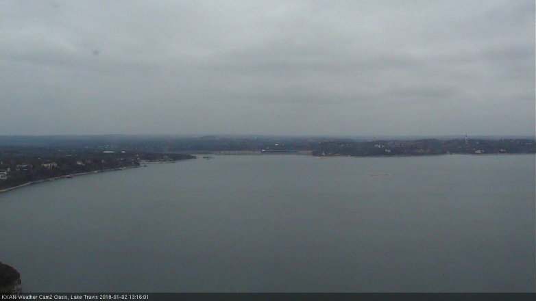 Lake Travis webcam, January 2, 2018 12:25 PM CT
