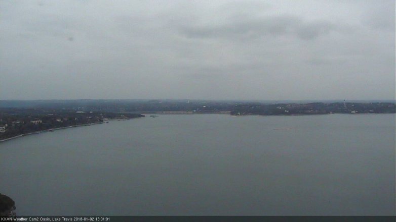 Lake Travis webcam, January 2, 2018 12:30 PM CT