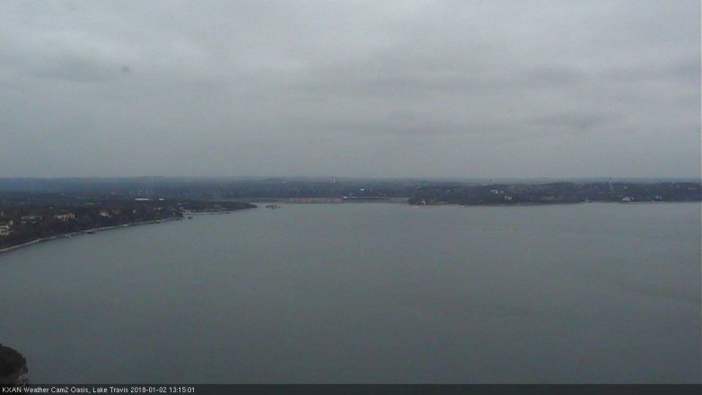 Lake Travis webcam, January 2, 2018 12:40 PM CT