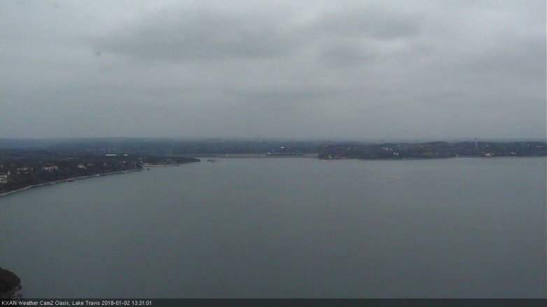 Lake Travis webcam, January 2, 2018 1:00 PM CT