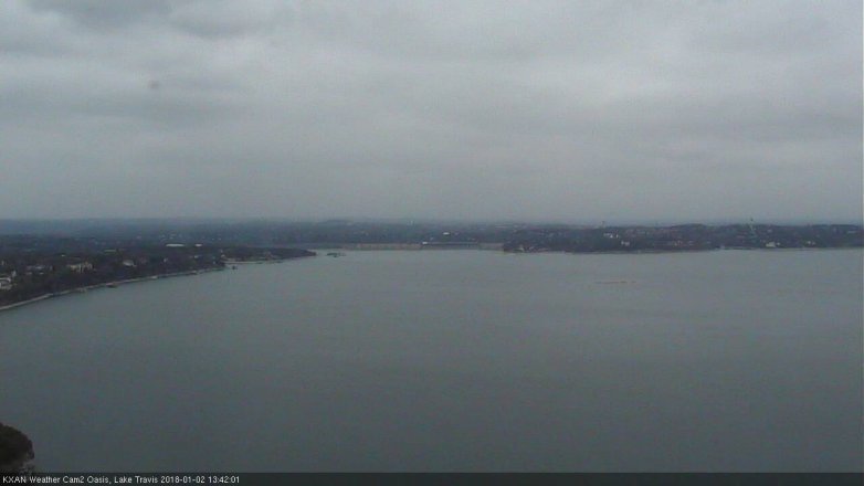 Lake Travis webcam, January 2, 2018 1:10 PM CT