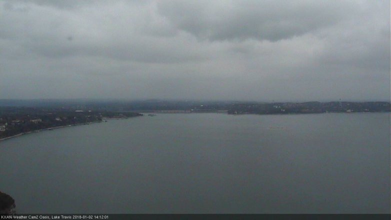 Lake Travis webcam, January 2, 2018 1:15 PM CT